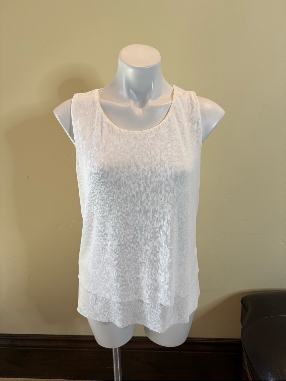 Chico's Cream/white Layered Sleeveless Tank